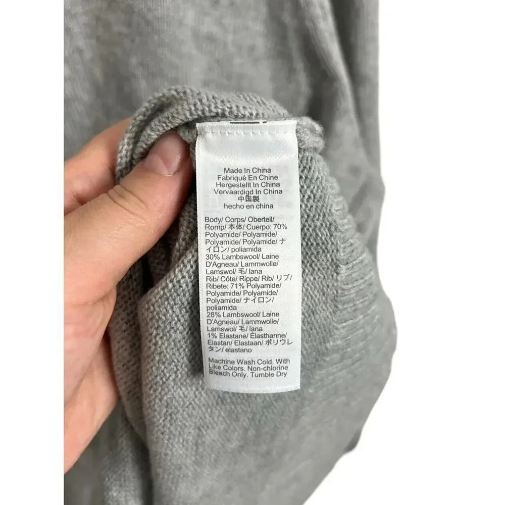 J. Crew Factory Lambswool-Blend Henley Sweater Gray Size XL AP644 Men’s